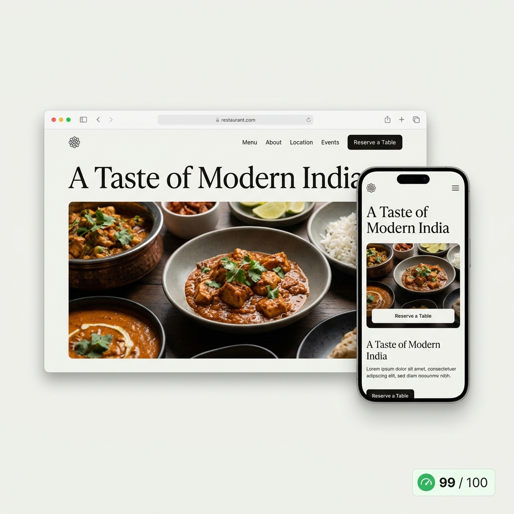 Modern responsive business website on desktop and mobile